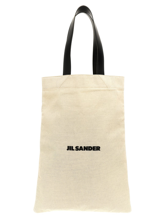 Flat Shopper Tote Bianco/Nero
