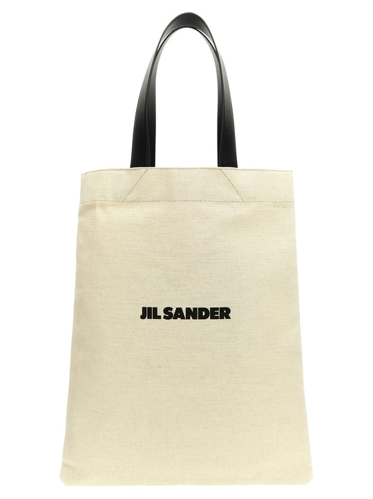 Flat Shopper Tote Bianco/Nero