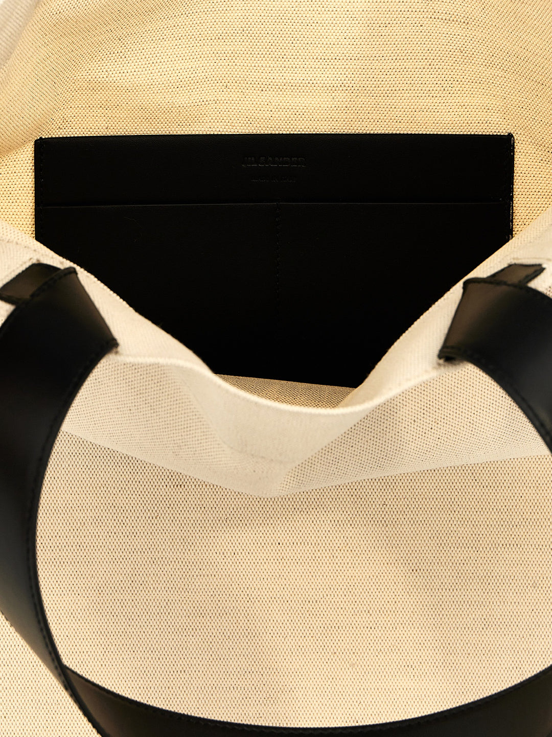 Jil Sander Flat Shopper Tote - Bianco/Nero | 9b5fe945ef3b8ac7d2eece9c0c4323711a48dd99