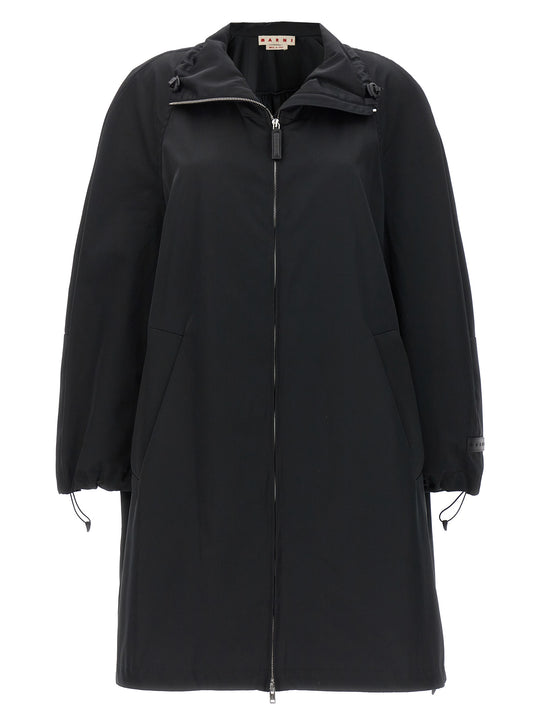 Satin Parka Giacche Nero