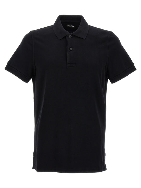 Logo Embroidery Shirt Polo Nero