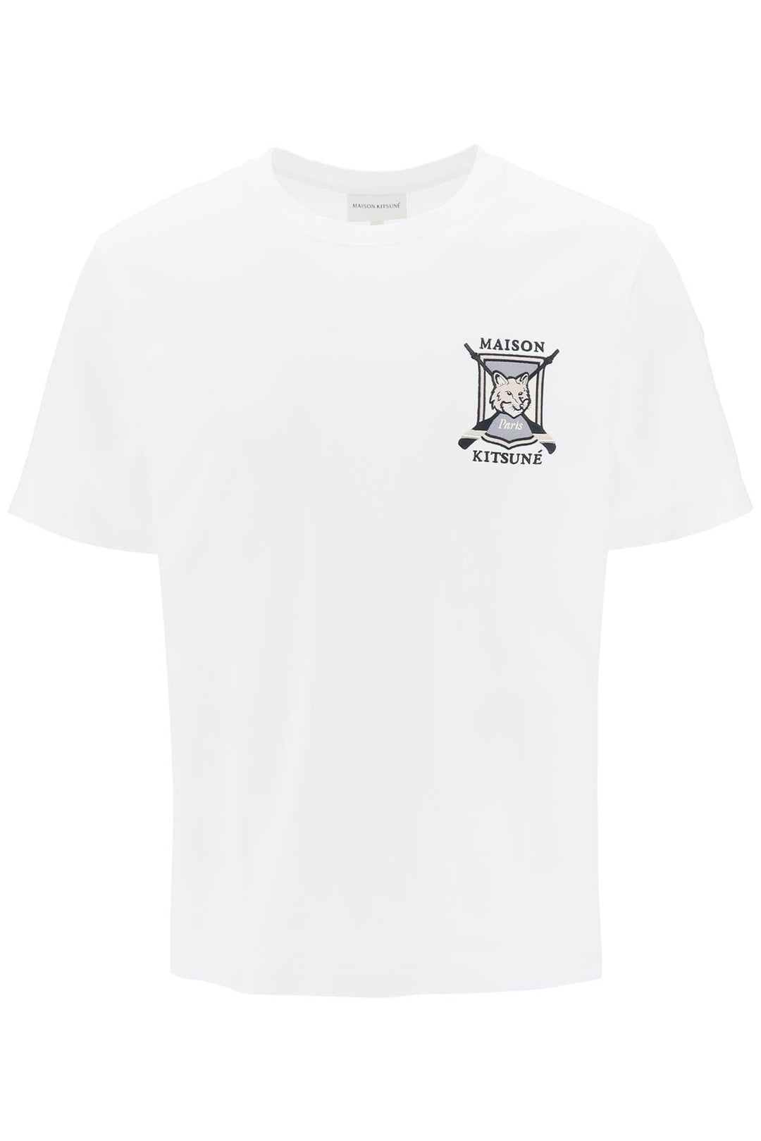 T Shirt Con Ricamo College Fox - Maison Kitsune - Uomo