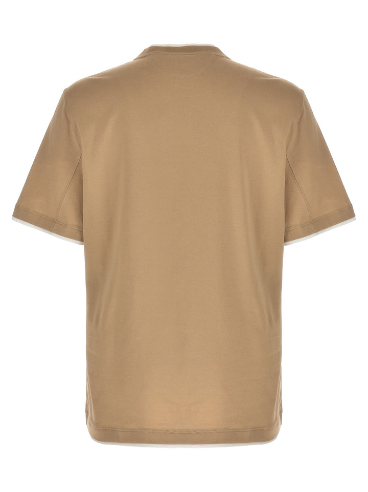 Double Layer T Shirt Beige