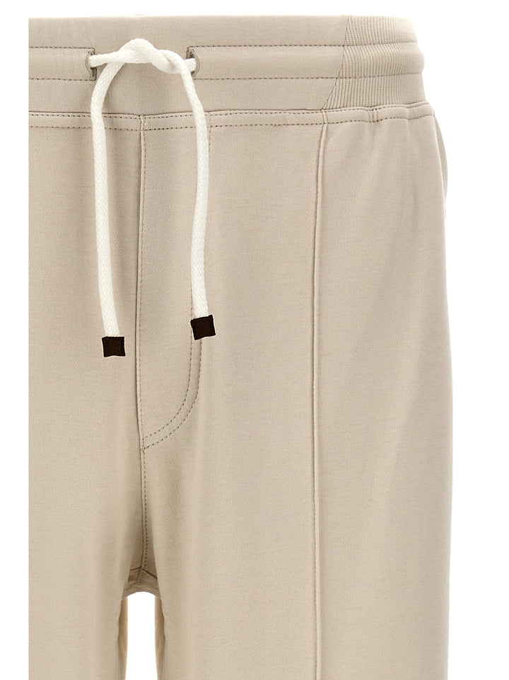 Central Stitching Joggers Pantaloni Beige