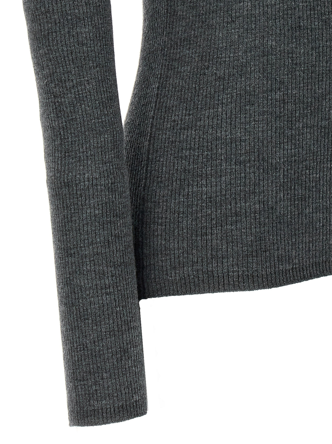 Half Zip Ribbed Sweater Maglioni Grigio