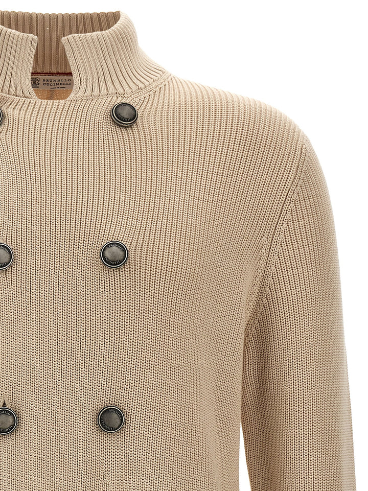 Double-Breasted Cardigan Maglioni Beige