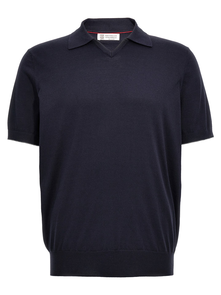 Knitted  Shirt Polo Blu