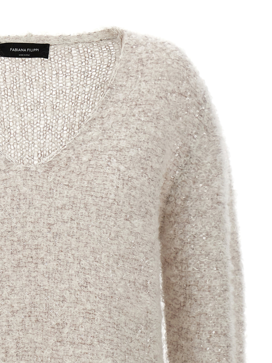 Lurex And Sequin Sweater Maglioni Grigio