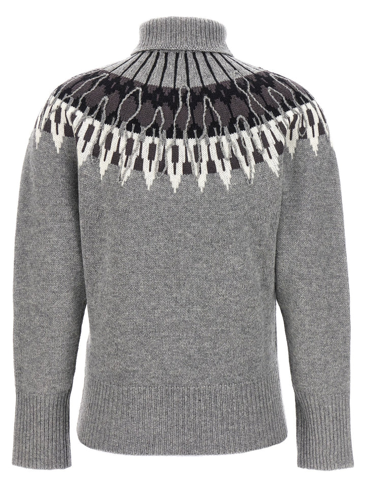 Sequin Jacquard Sweater Maglioni Grigio
