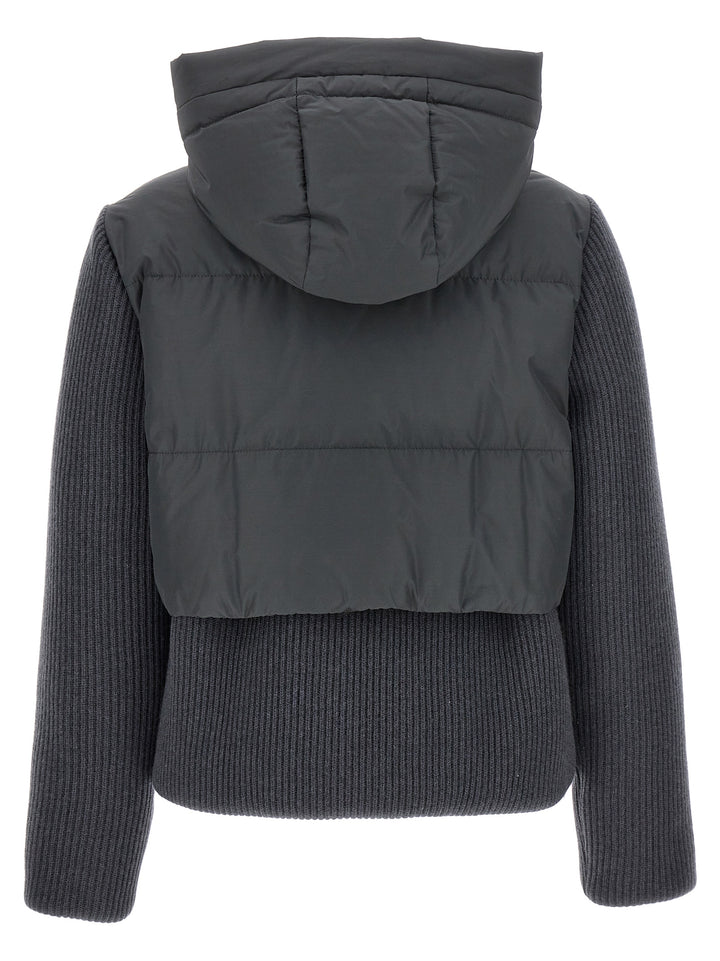 Two-Material Down Jacket Giacche Grigio