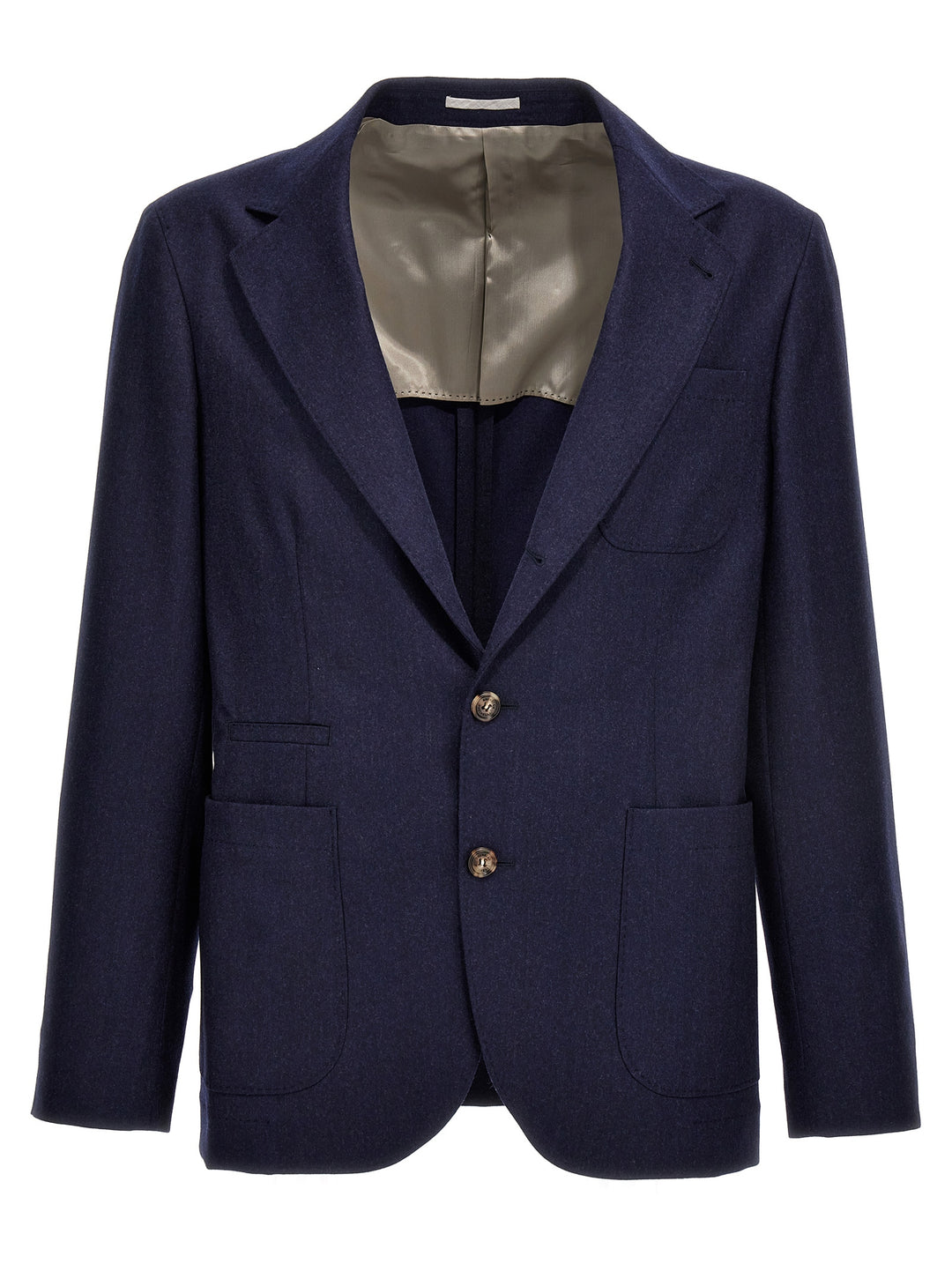 Flannel Single Breast Blazer Jacket Giacche Blu
