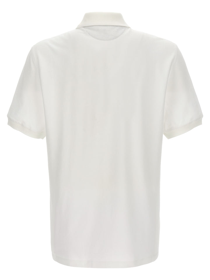 Logo Print  Shirt Polo Bianco