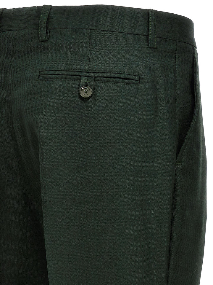 Jacquard Pantaloni Verde
