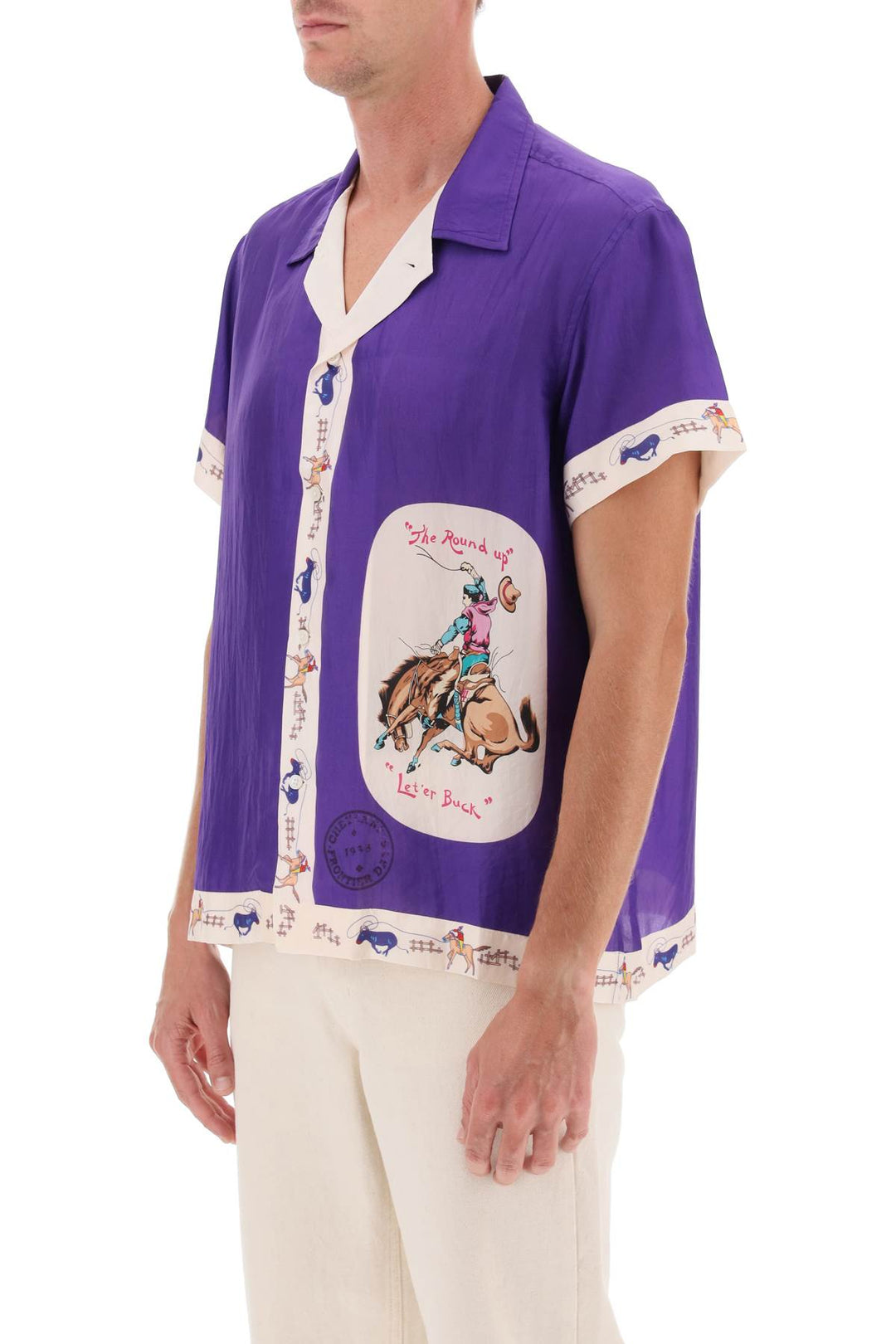 Camicia Bowling Con Motivo Grafico Round Up - Bode - Uomo