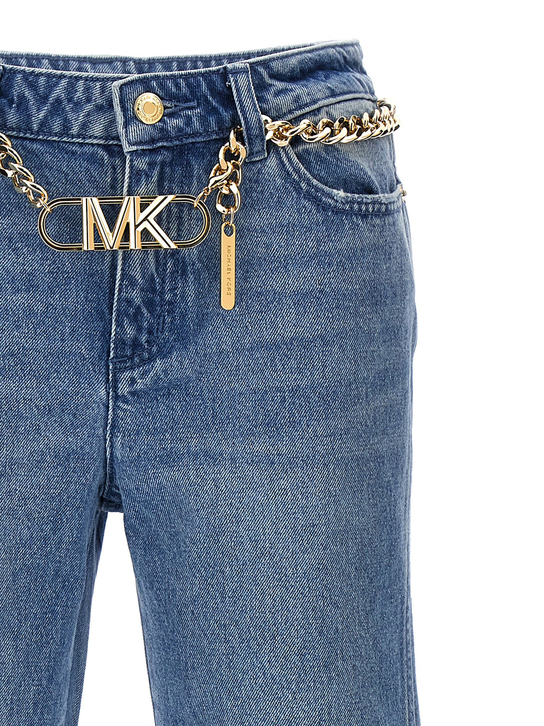 Flare Chain Belt Jeans Celeste
