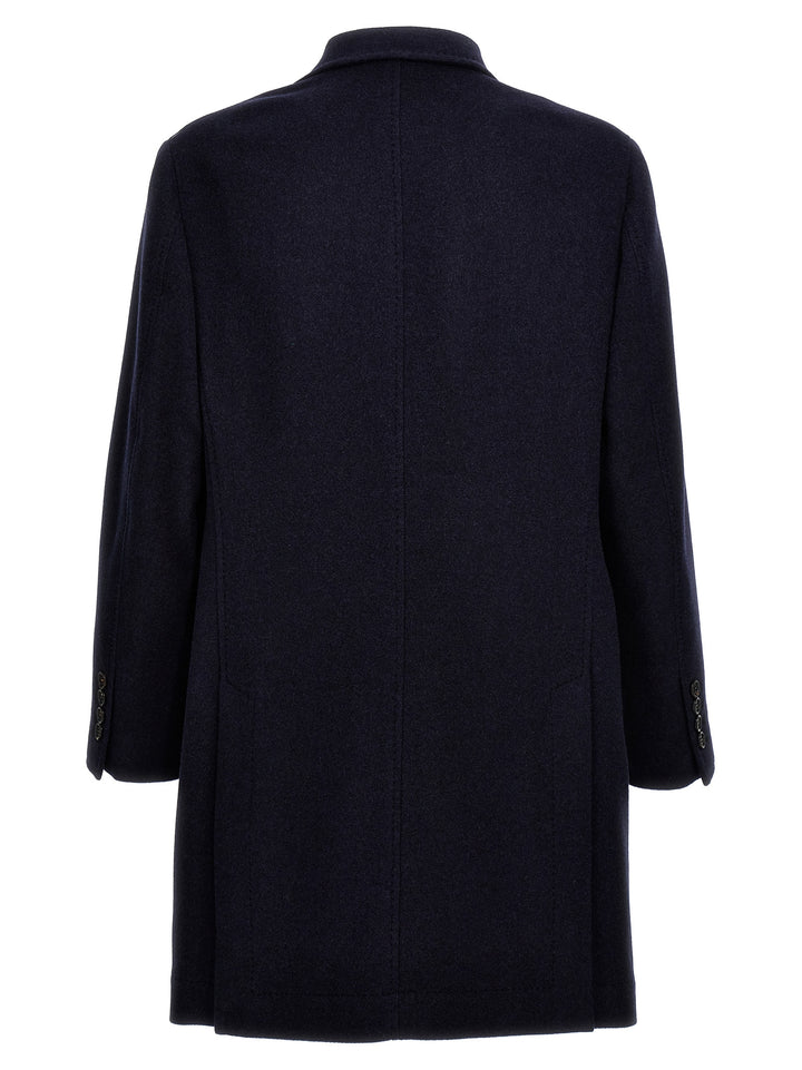 Single-Breasted Cashmere Coat Trench E Impermeabili Blu