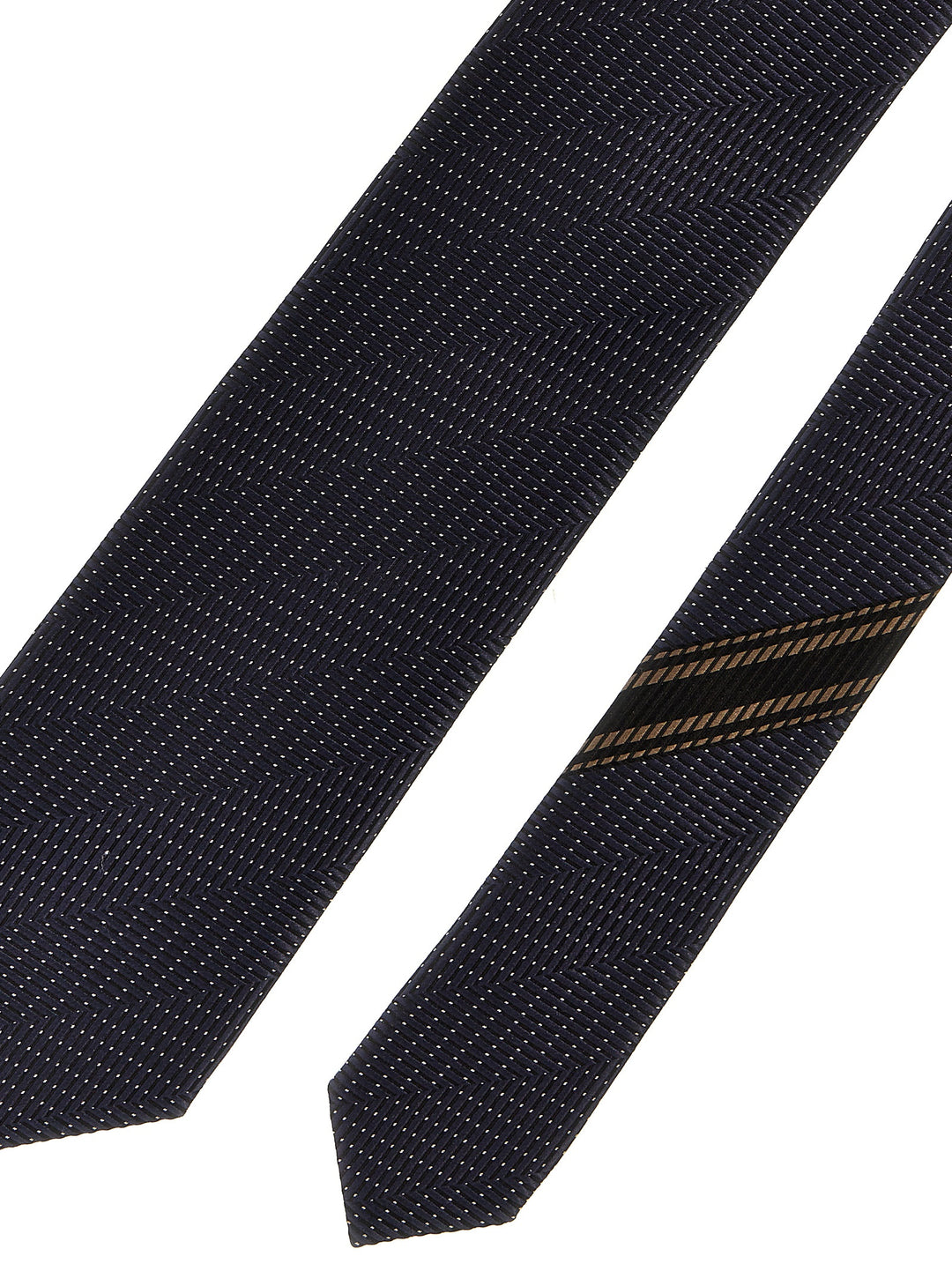 Micro Operated Patterned Tie Cravatte Blu