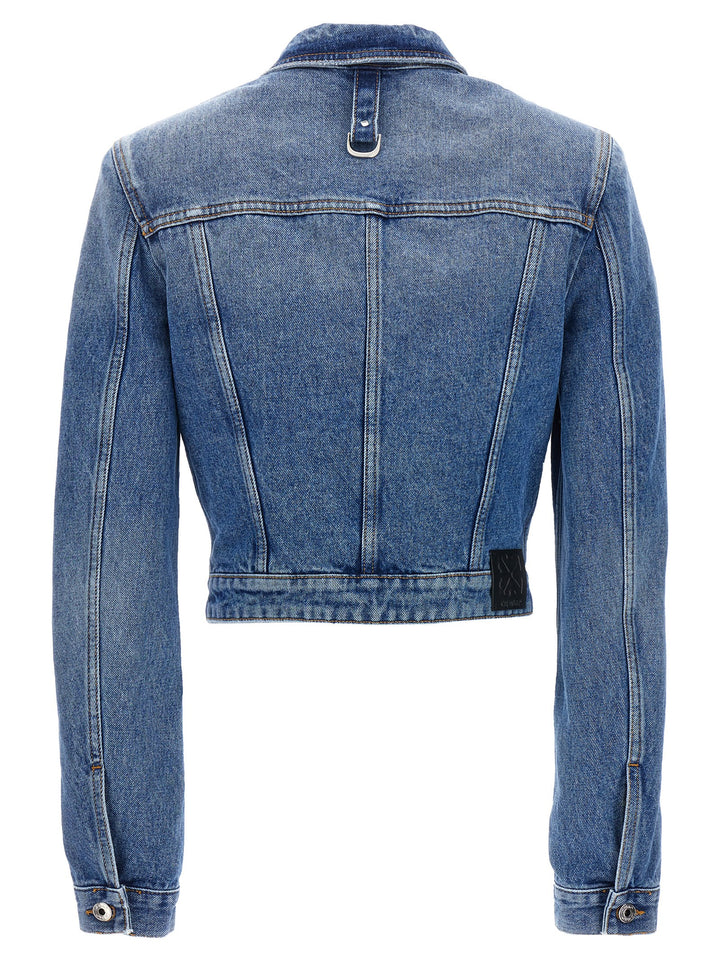 Off-White Cargo Crop Puffer Jackets - Blu | b87c8a65492541ec1f2ae226b04cb64643ff5c1a