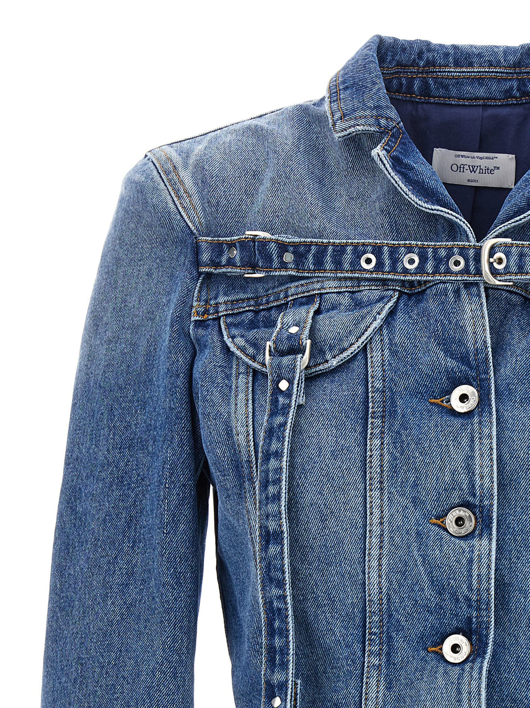 Off-White Cargo Crop Puffer Jackets - Blu | b28d3581d075df348722ecd0f751eeb2b61f2126