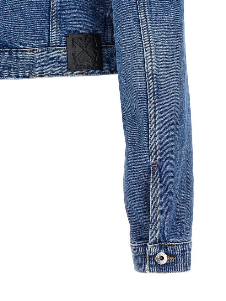 Off-White Cargo Crop Puffer Jackets - Blu | c150d8ed85fda34a60701b9839b3499fe0a5e233