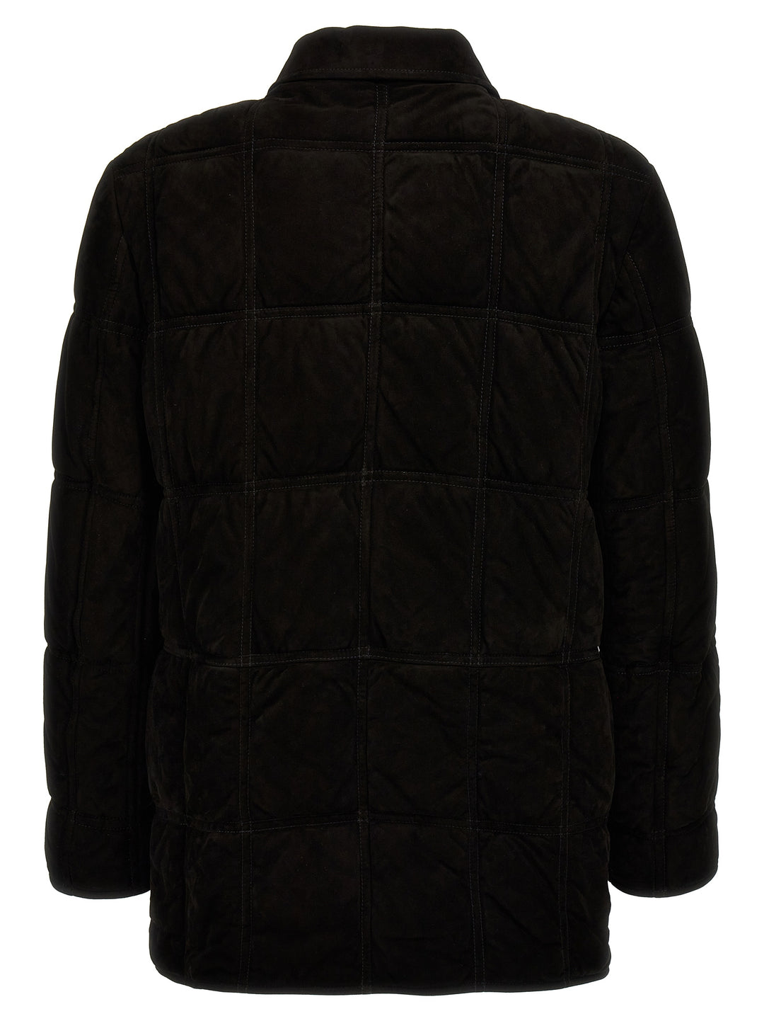 Quilted Suede Down Jacket Giacche Nero
