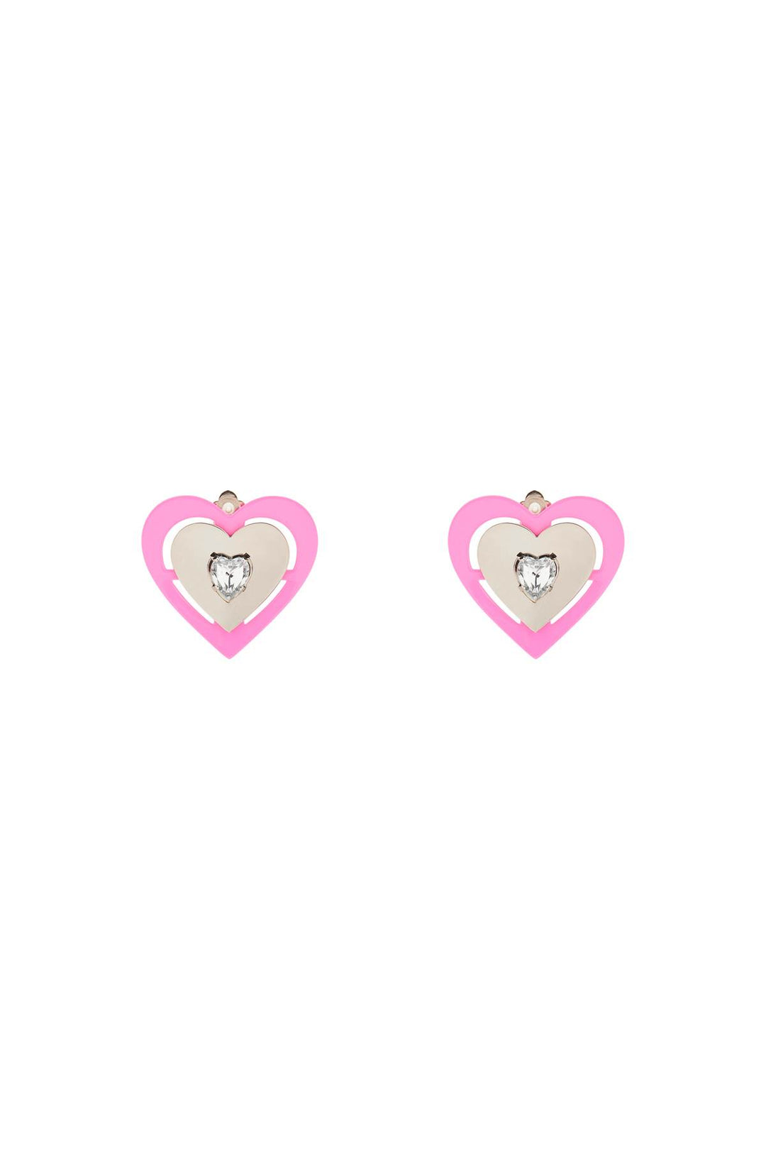 Orecchini A Clip 'Pink Neon Heart' - Saf Safu - Donna