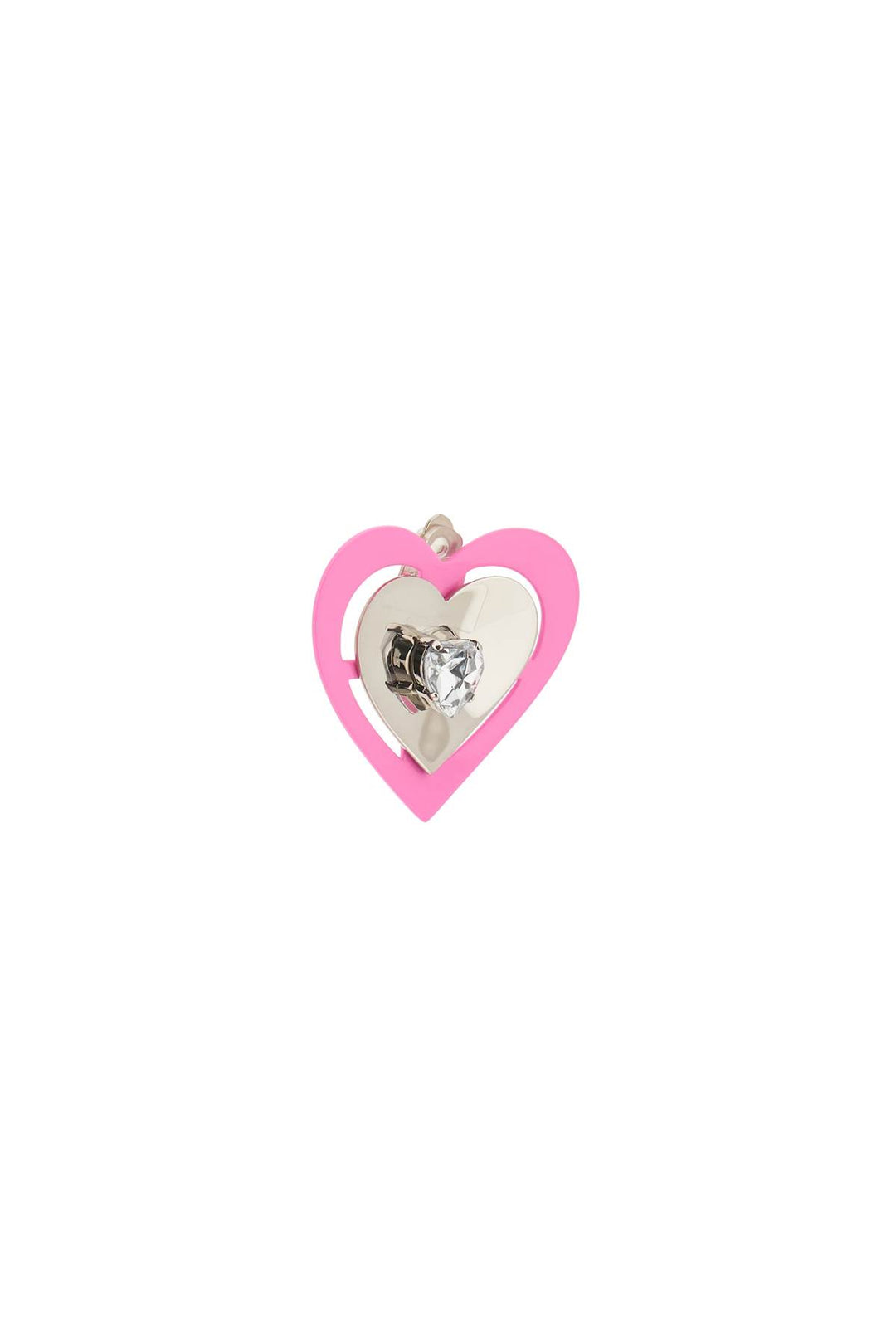 Orecchini A Clip 'Pink Neon Heart' - Saf Safu - Donna