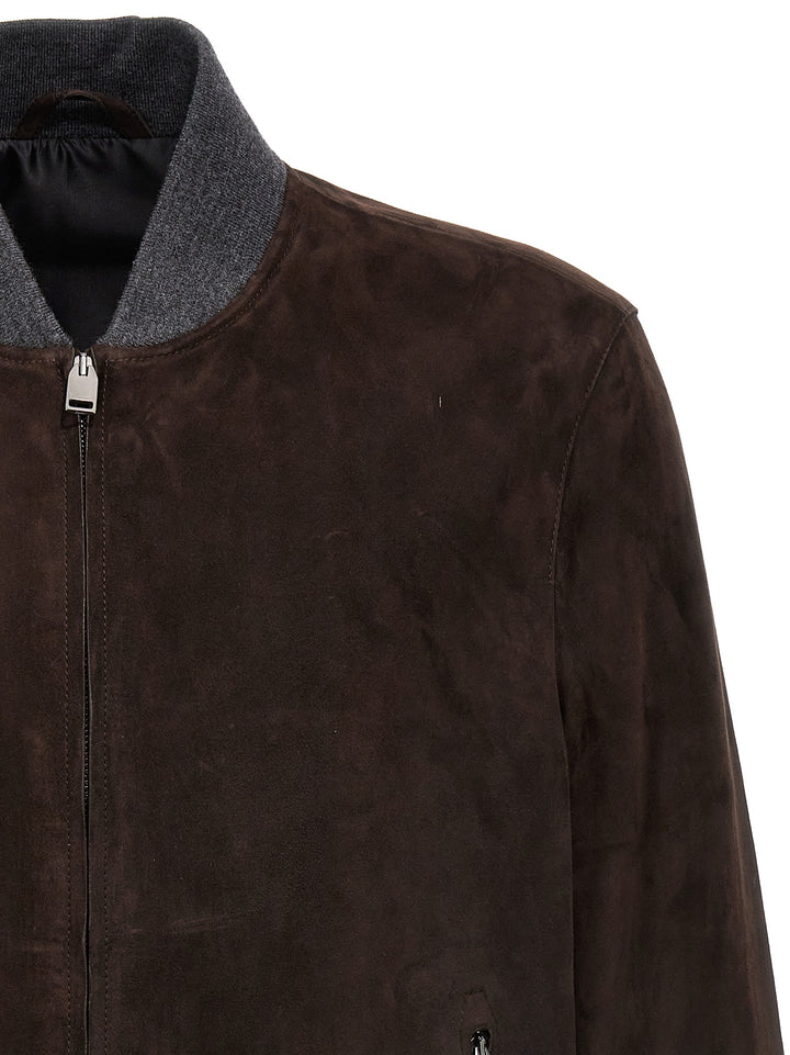 Suede Bomber Jacket Giacche Marrone