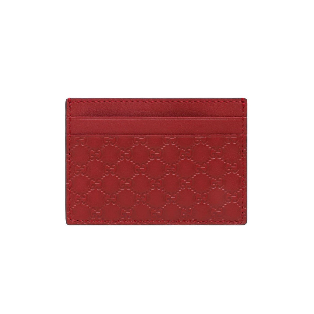 Portacarte in pelle rossa con motivo GG in rilievo-Gucci-Wanan Luxury