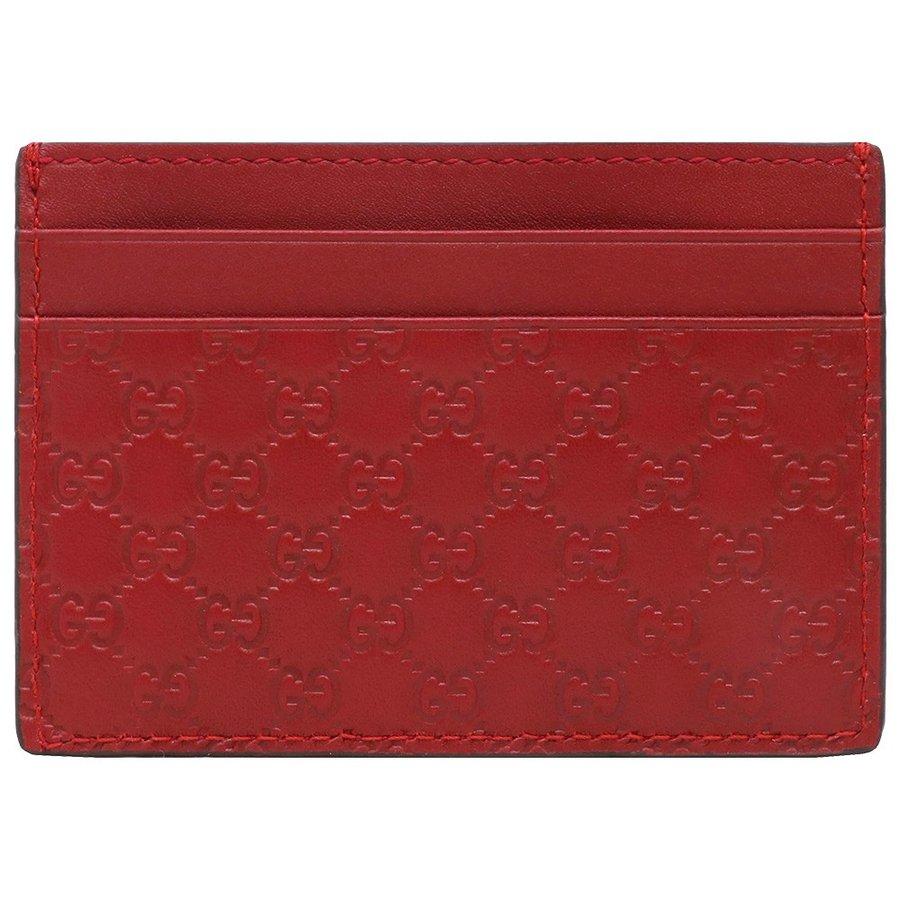 Portacarte in pelle rossa con motivo GG in rilievo-Gucci-Wanan Luxury