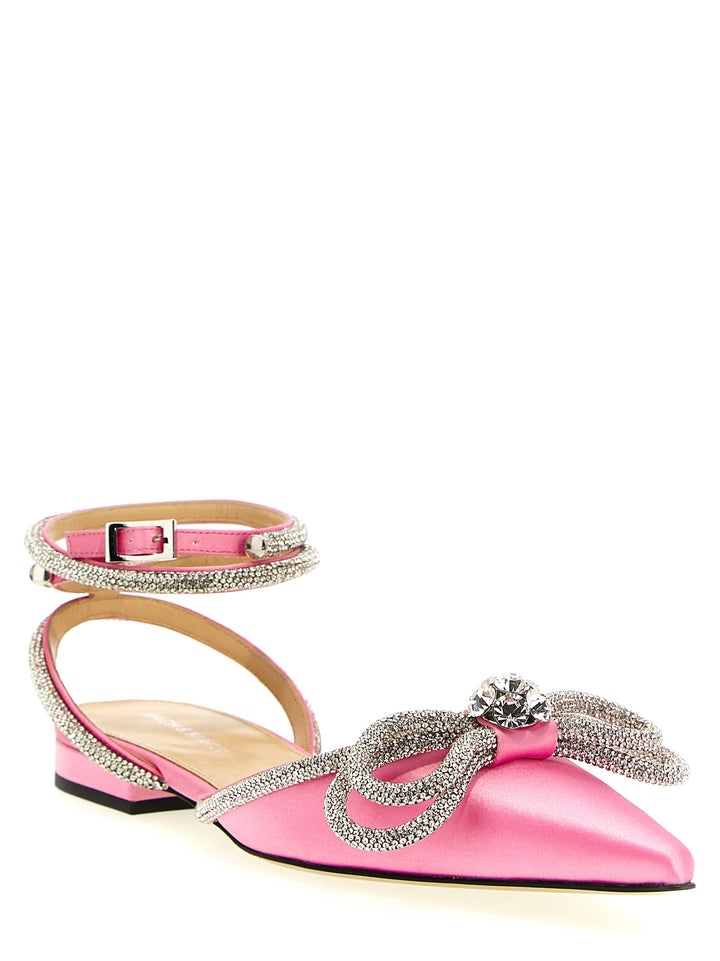 Double Bow Flat Shoes Rosa