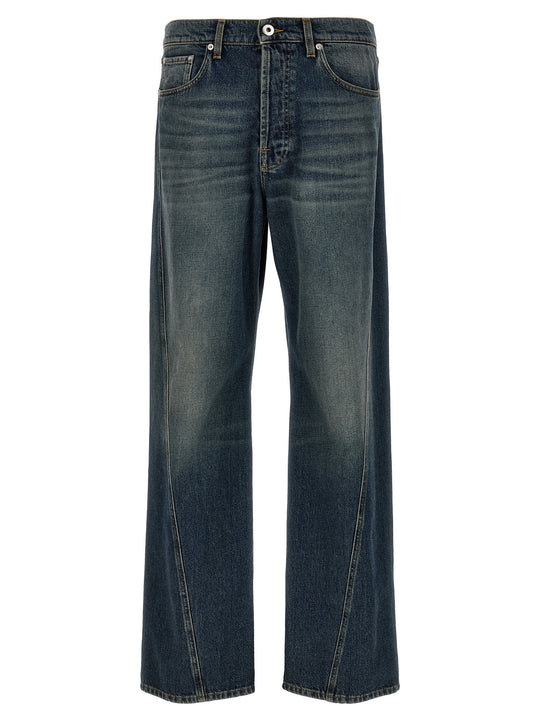 Twisted Leg Jeans Blu