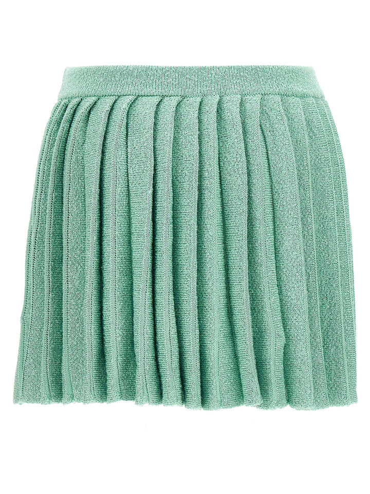 Mint Sequin Pleated Knit Gonne Celeste