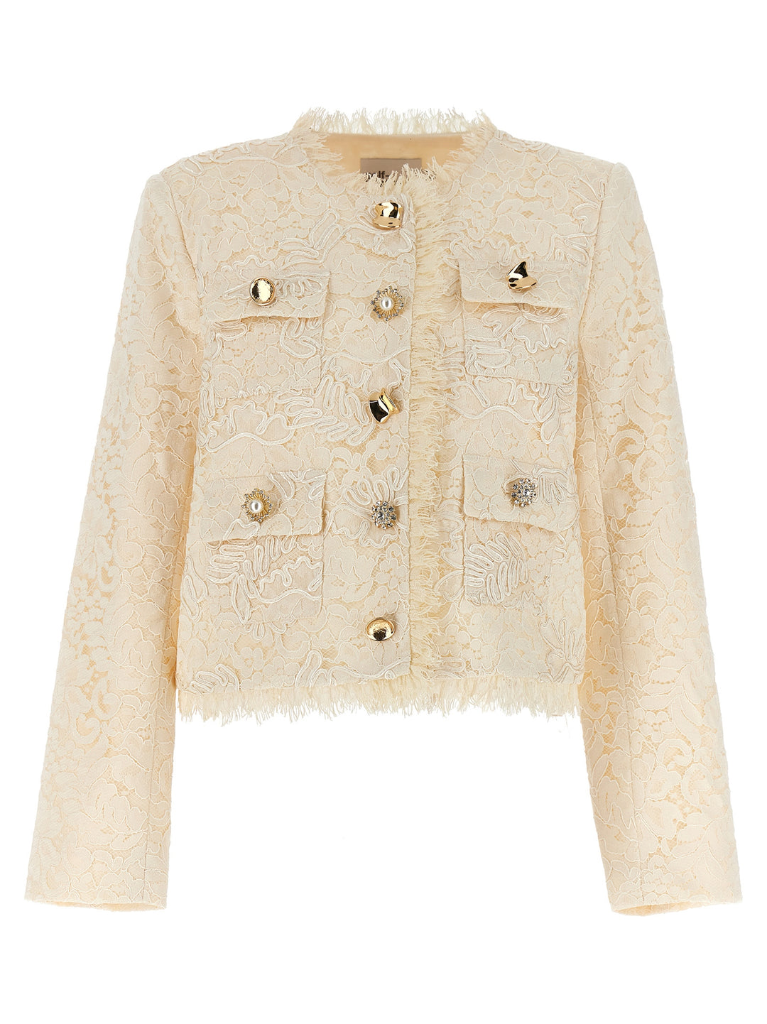 Cream Cord Lace Blazer And Suits Bianco