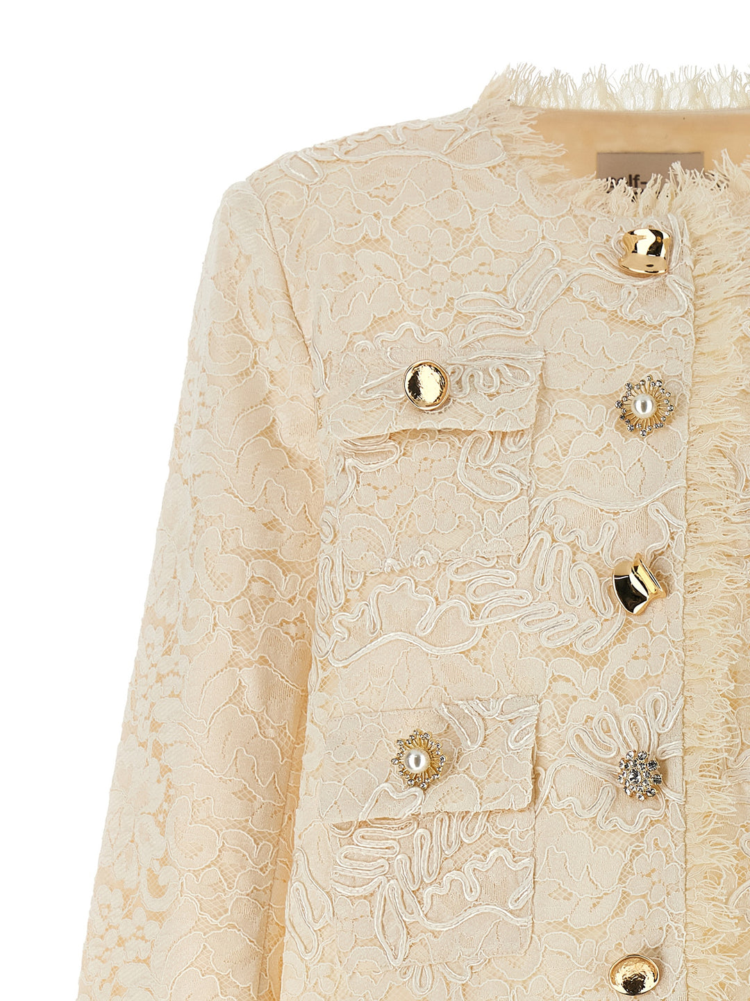 Cream Cord Lace Blazer And Suits Bianco