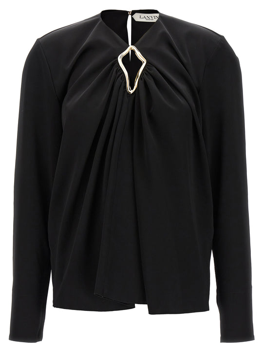 Metallic Detail Blouse Camicie Nero