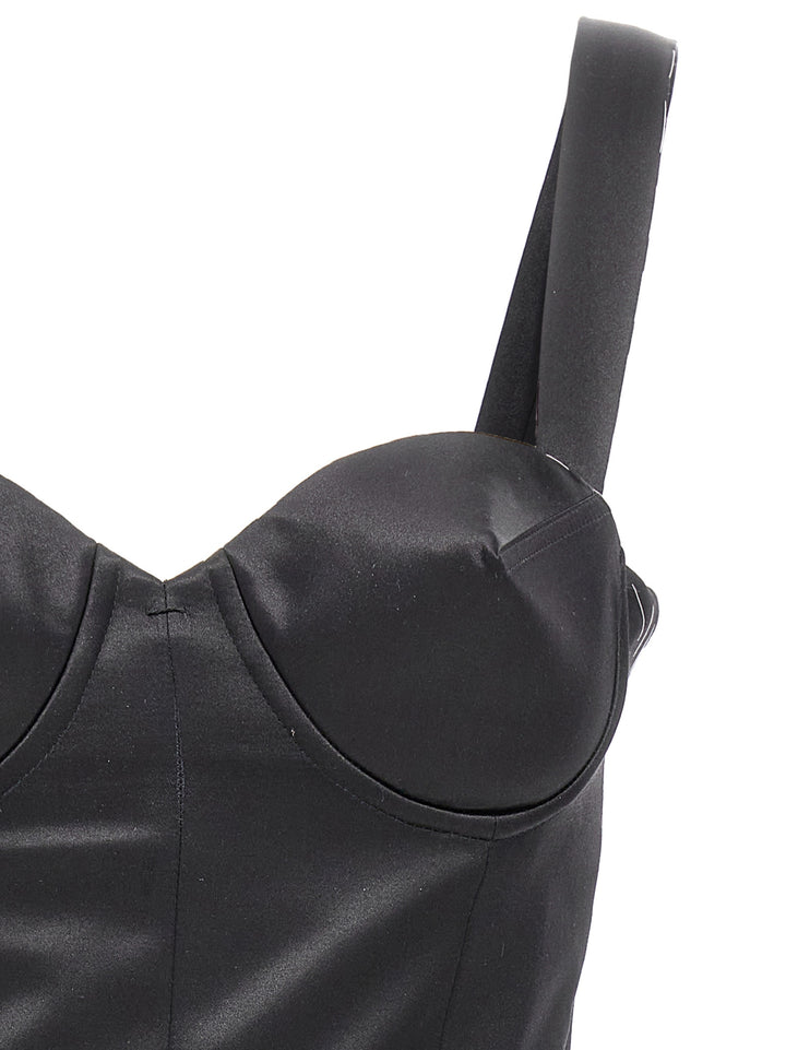 Maison Margiela Contrast Stitching Corset Dress Gonne - Nero | 16df39524bd1054a2b3bbc483e94dfc20cca787b