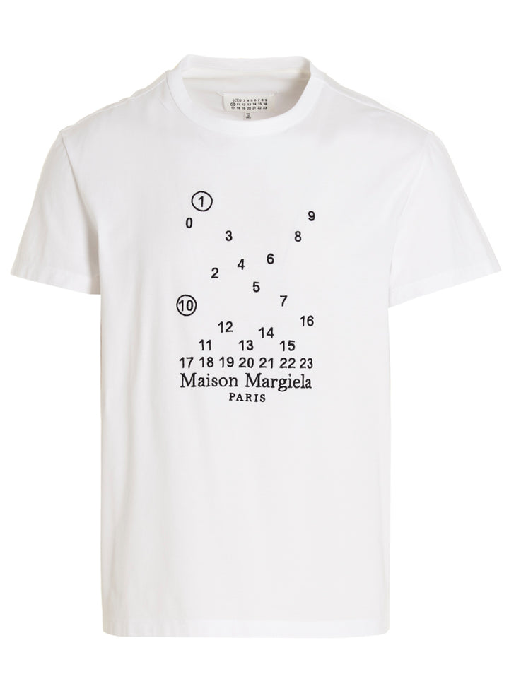 Maison Margiela Logo Embroidery T shirt - Bianco/Nero | c1bab10e00fad83043b49d2e2cf17074af413356