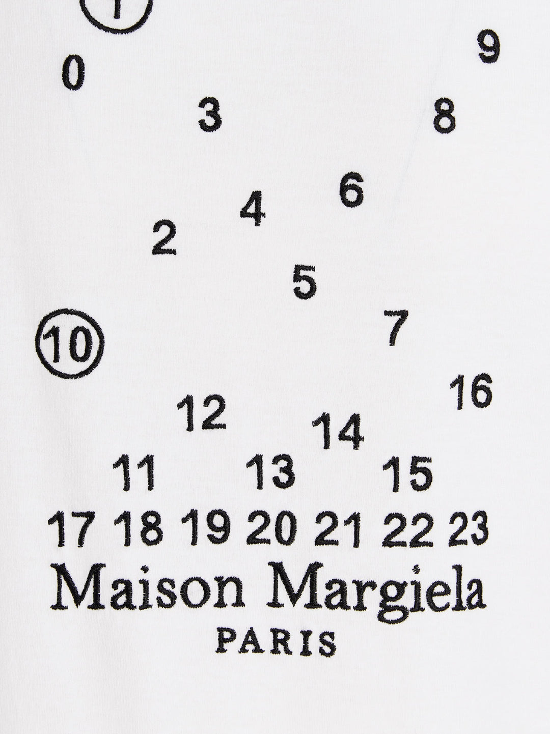 Maison Margiela Logo Embroidery T shirt - Bianco/Nero | aef001525c45404db12fb9b71150c3d026baa861