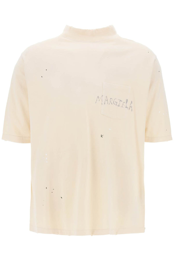 T Shirt Con Logo Scritto A Mano - Maison Margiela - Uomo