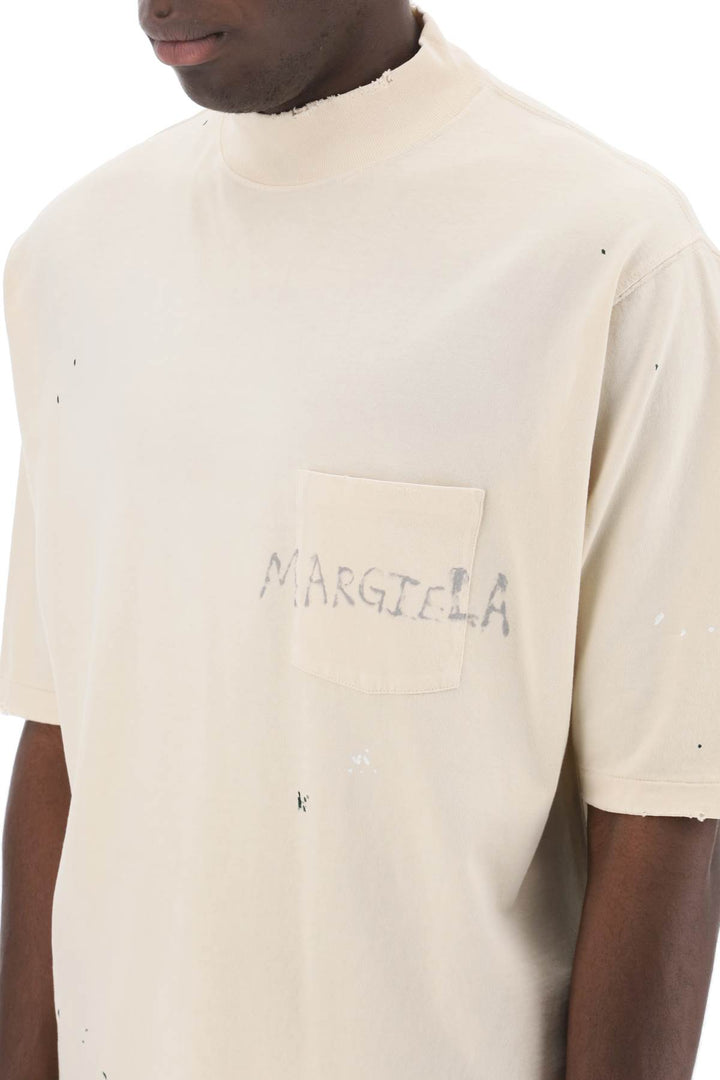 T Shirt Con Logo Scritto A Mano - Maison Margiela - Uomo