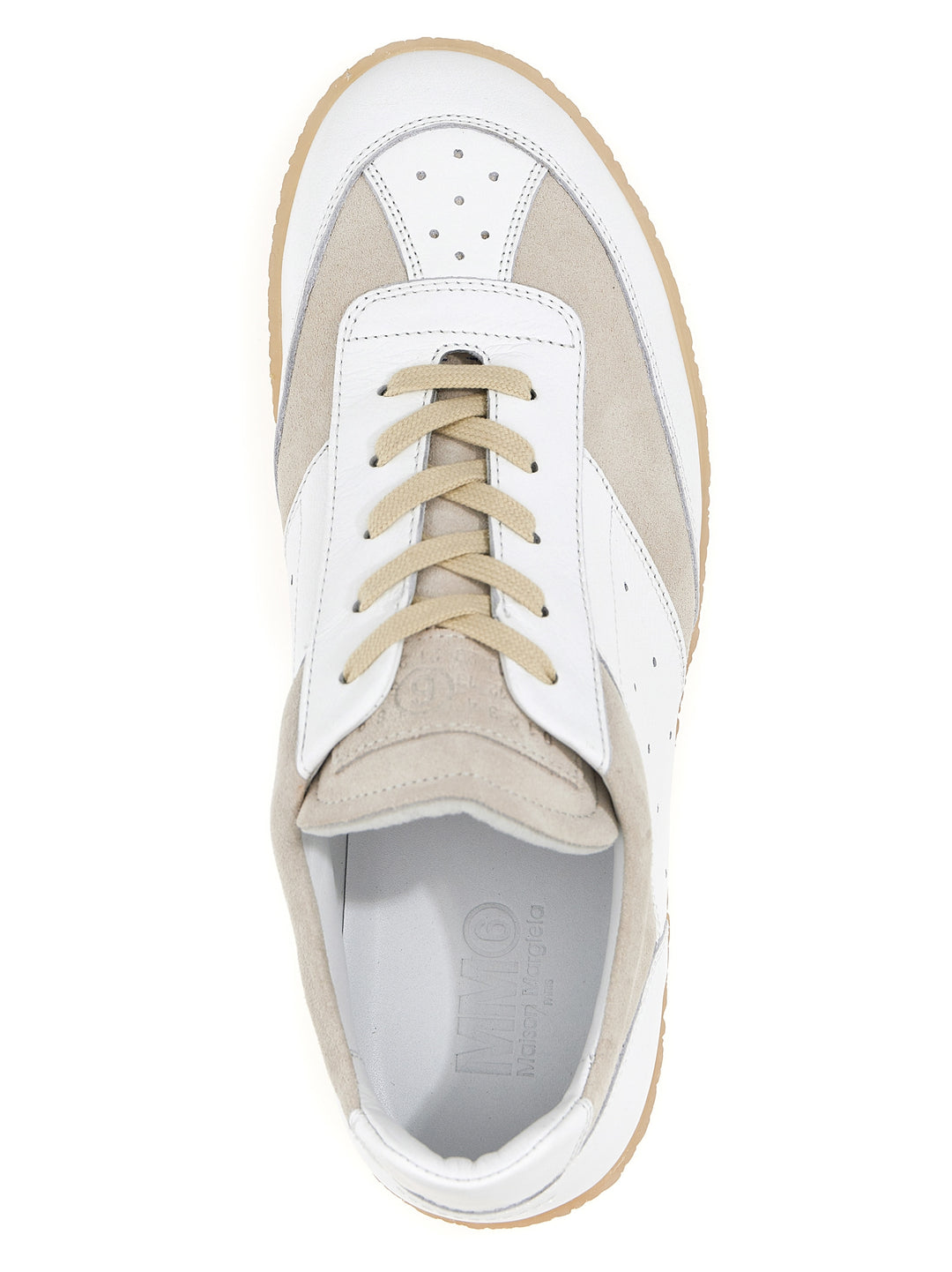 Suede Leather Sneakers Bianco