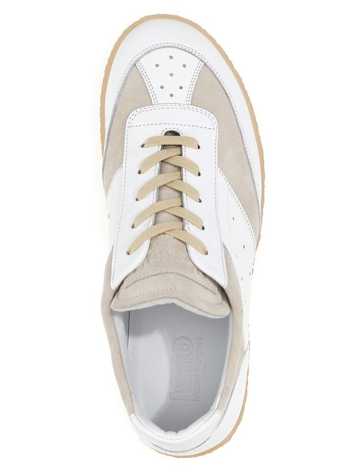 Suede Leather Sneakers Bianco