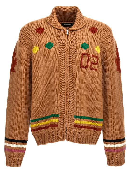 Jacquard Cardigan Maglioni Multicolor