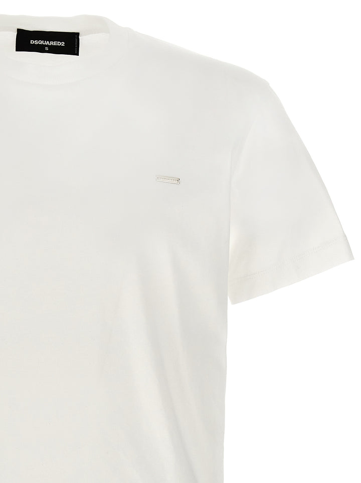 Logo Plaque T Shirt Bianco