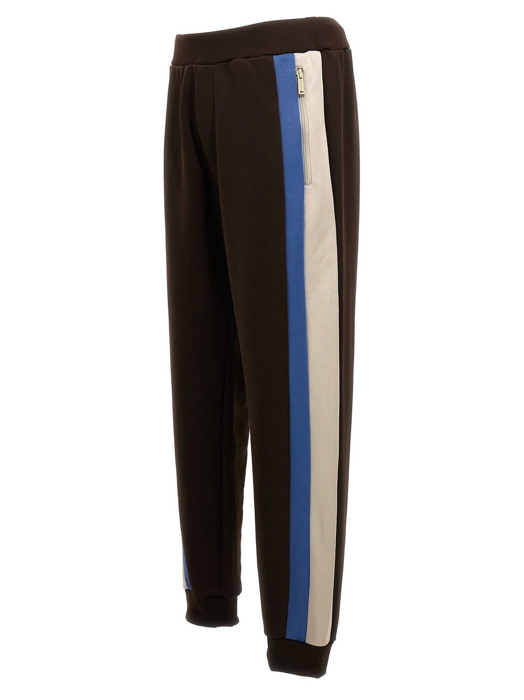 Joggers With Contrast Bands Pantaloni Marrone