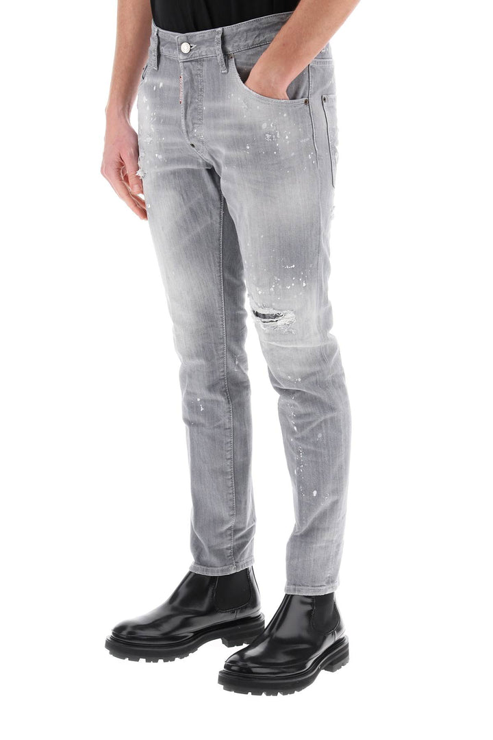 Jeans Skater In Grey Spotted Wash - Dsquared2 - Uomo
