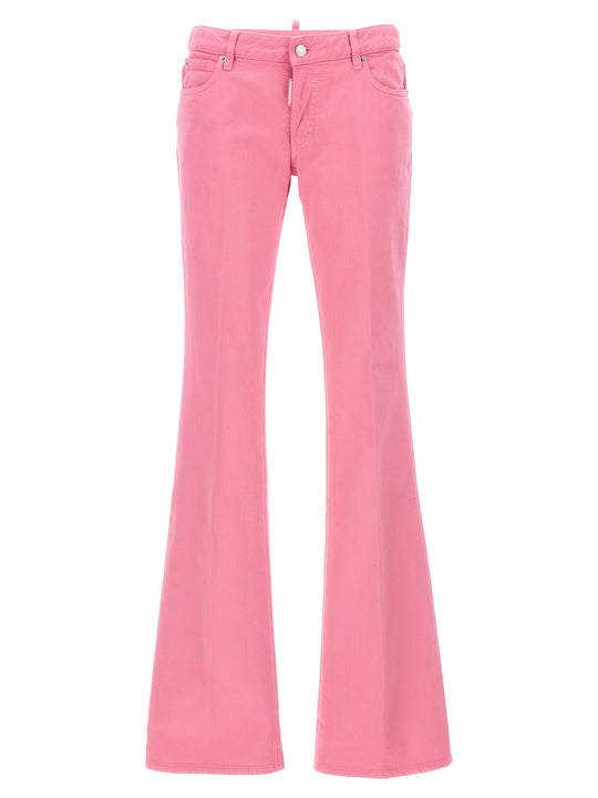 Medium Waist Flare Jeans Rosa