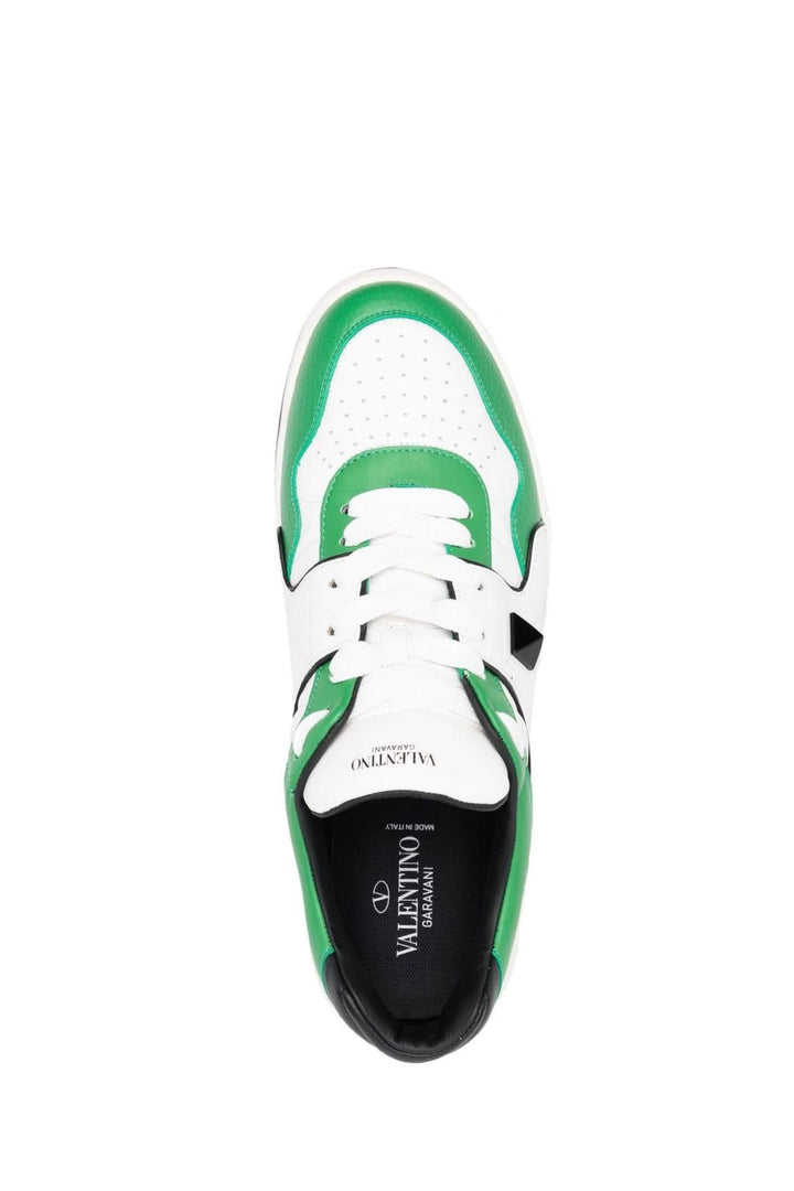 Sneaker One Stud in Pelle Verde e Bianca