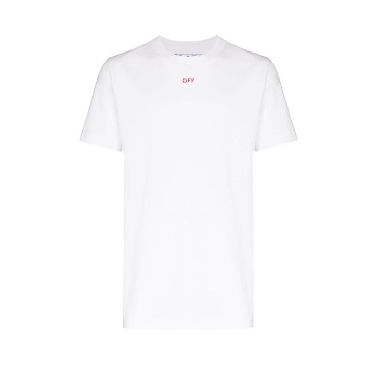 T-shirt in cotone bianca con logo-Off White-Wanan Luxury